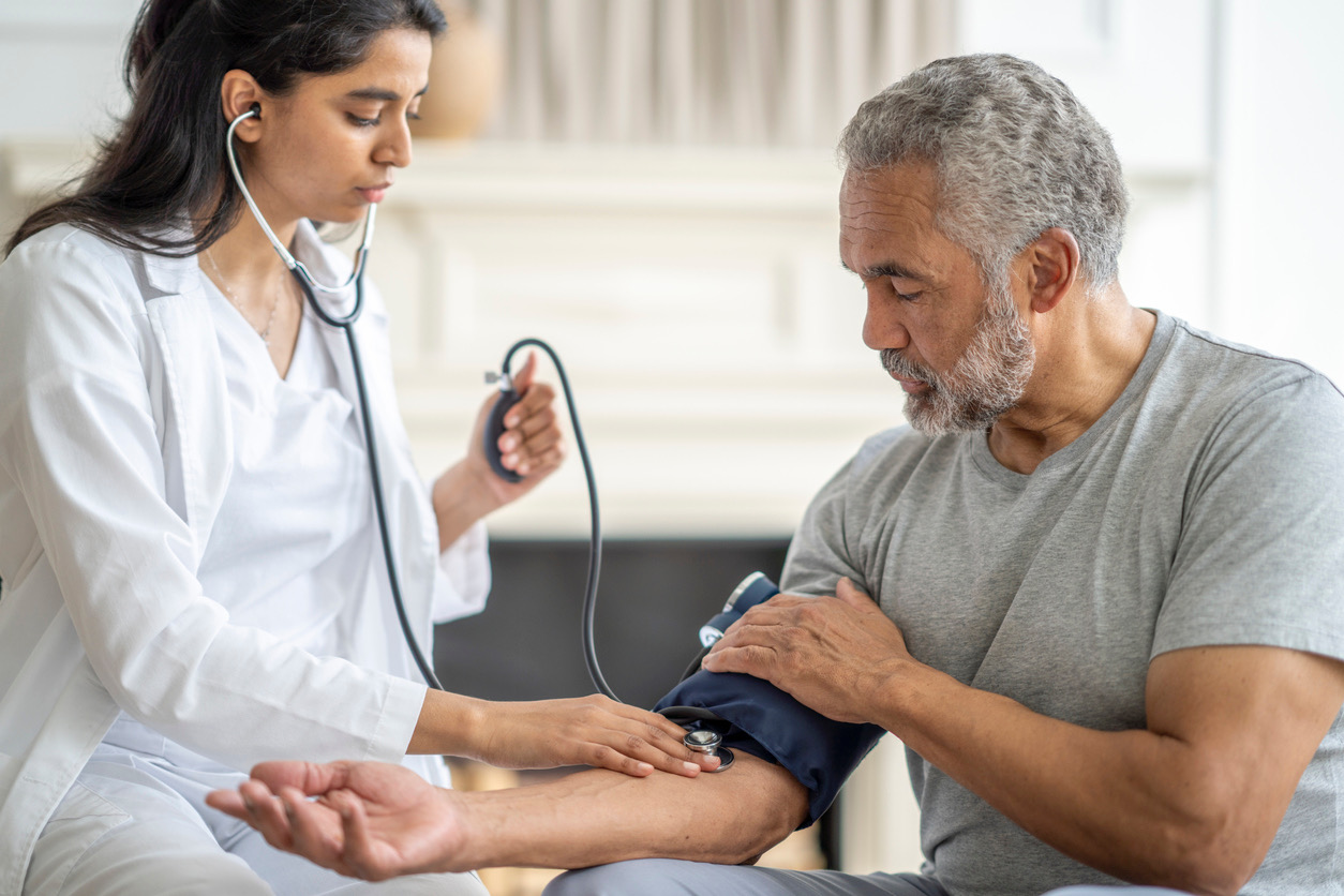 Man getting blood pressure reading