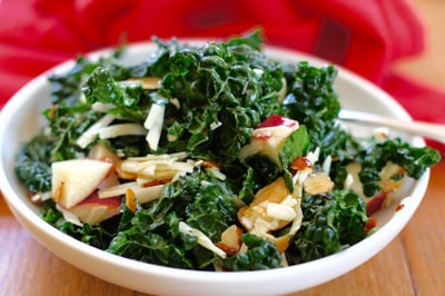 Kale Apple Almond Cheddar Salad