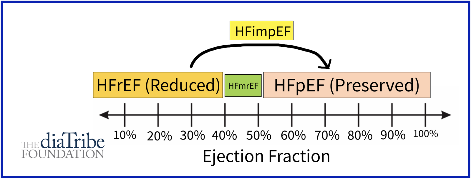 chart showing levels of ejection fraction