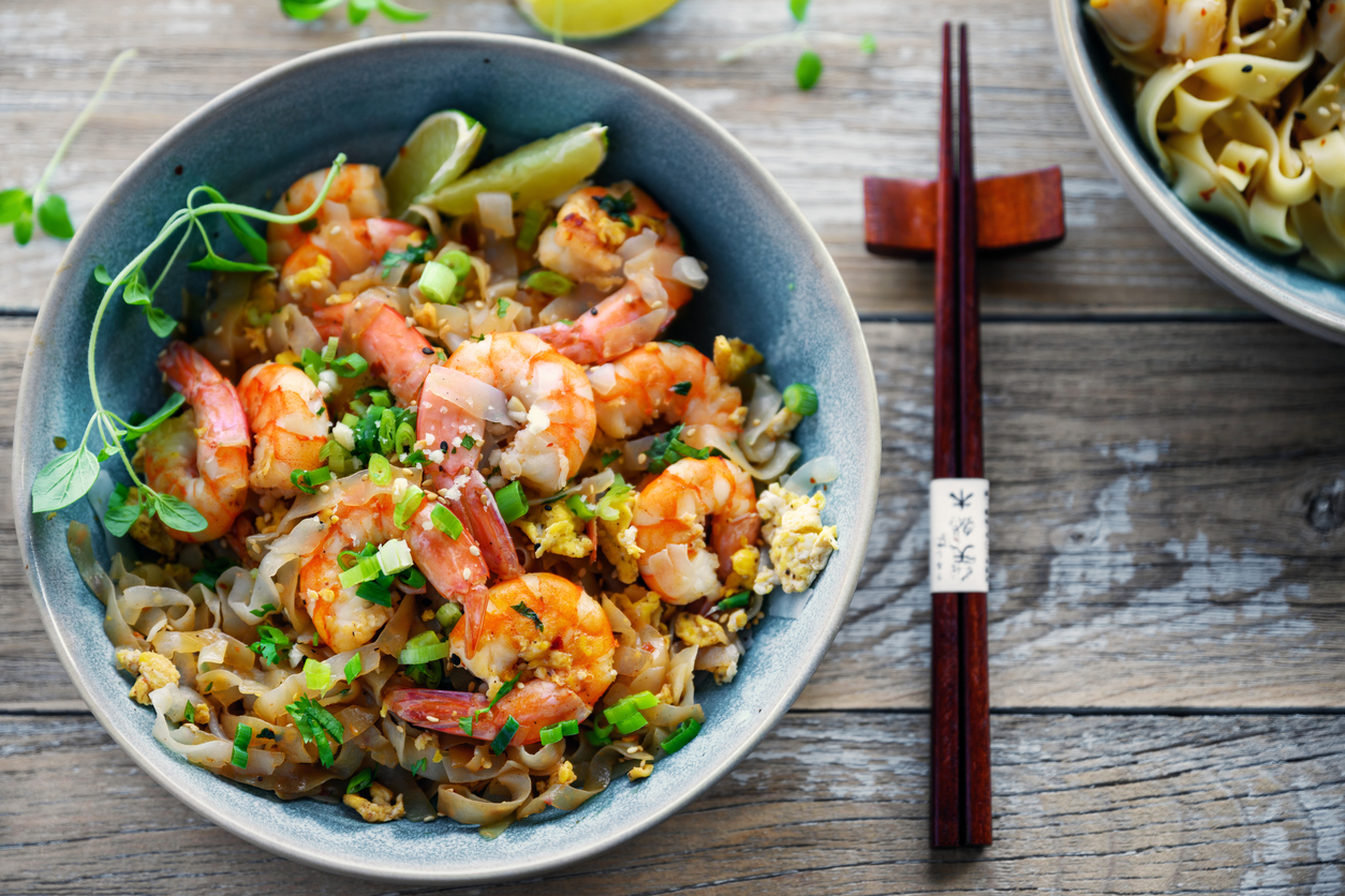 Shirataki noodle with shrimp