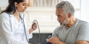 Man getting blood pressure reading