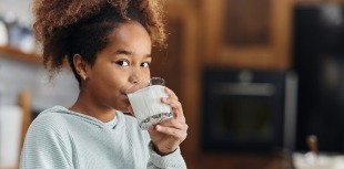 Girl drinking milk