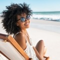 woman smiling on the beach