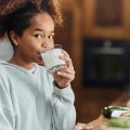 Girl drinking milk